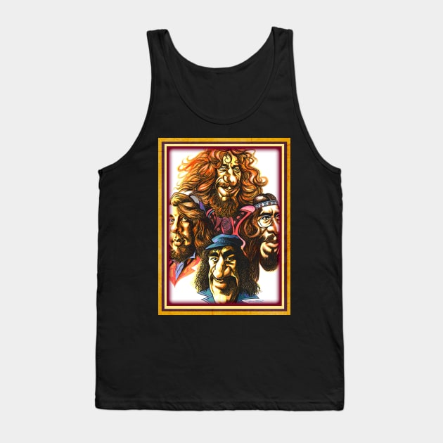 Thick as a Brick Chronicles Tull Prog-Rock Iconic Couture Threads Tank Top by Skeleton. listening to music